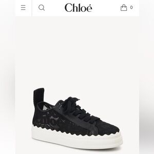 Chloe, LAUREN SNEAKER in black lace. Excellent condition!